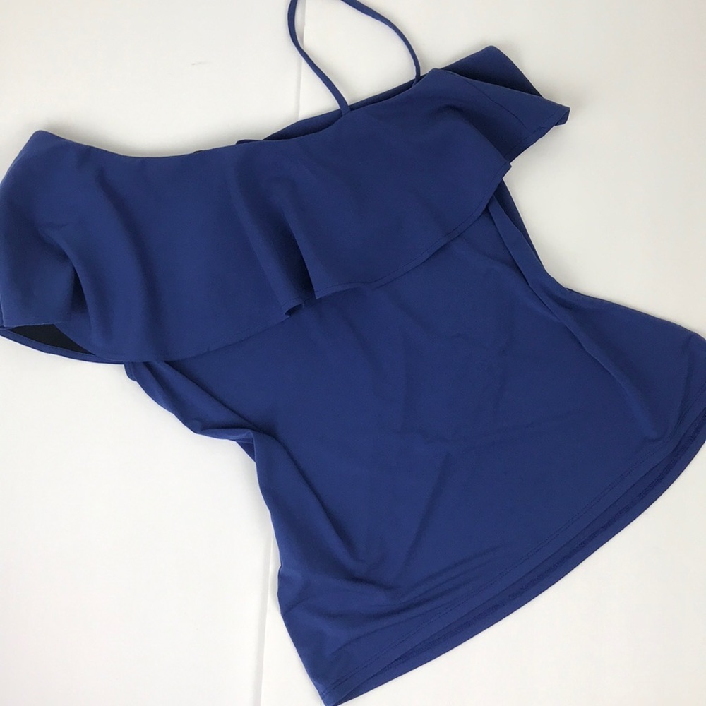 Banana Republic royal blue one shoulder blouse - Picture 2 of 7